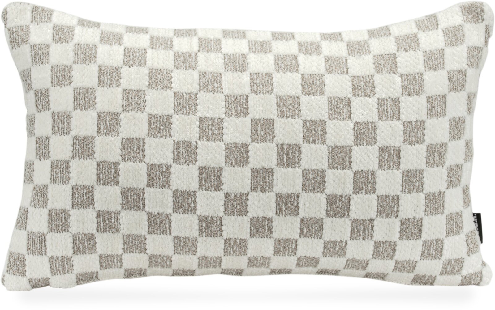 H.O.C.K. Karola Dekokissen 50x30cm - Grau Ecru Karomuster