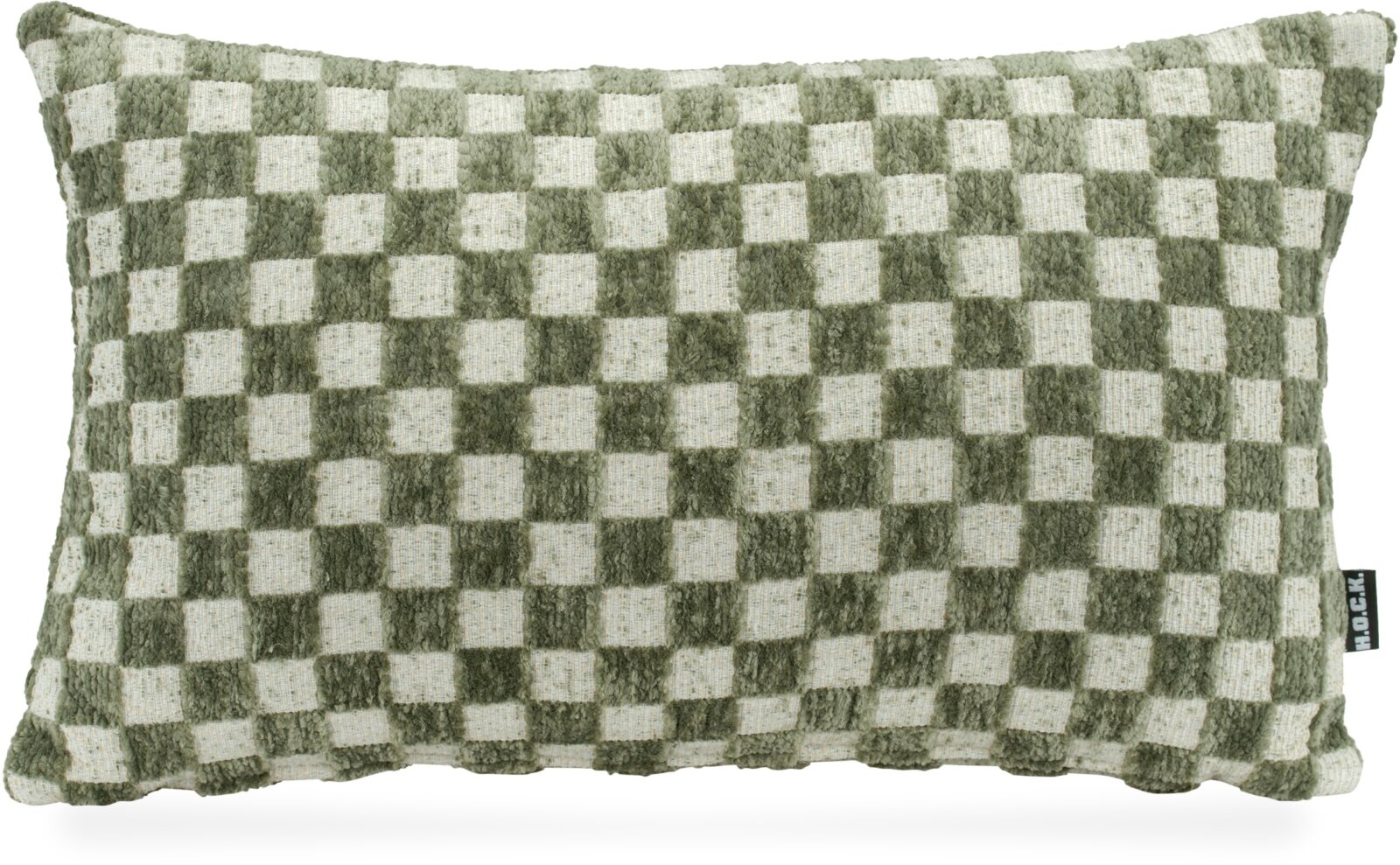 H.O.C.K. Karola Dekokissen 50x30cm - Sage Lindgrün Karomuster
