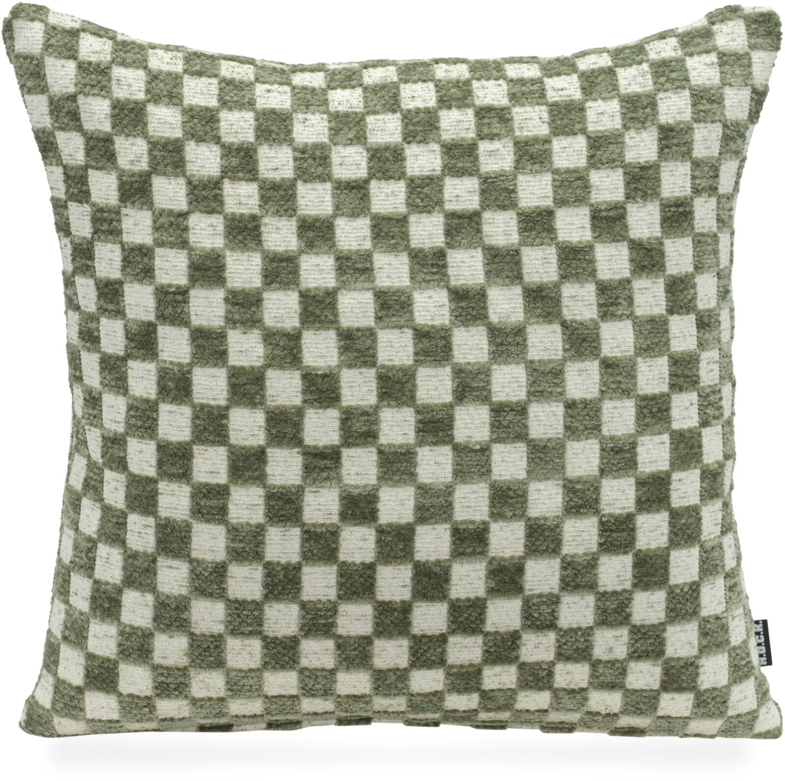 H.O.C.K. Karola Dekokissen 50x50cm - Sage Lindgrün Karomuster