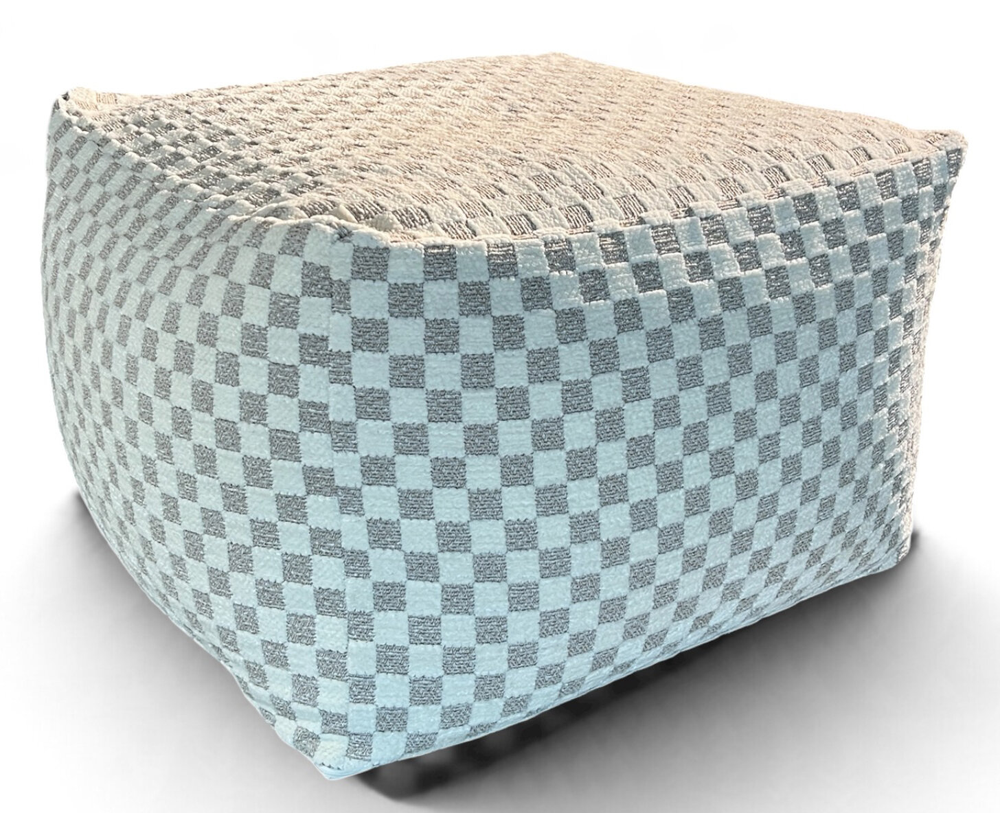 H.O.C.K. Karola Bean Cube Hocker 60x60x40cm - Grau Creme Karomuster