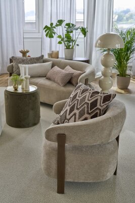 H.O.C.K. Antoine Dekokissen 45x45cm - Tuscan Braun | Karo-Webmuster