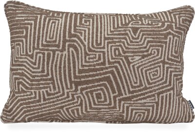 H.O.C.K. Luan Dekokissen 60x40cm mit Keder - Dunkelbraun | Graphischer Jacquard