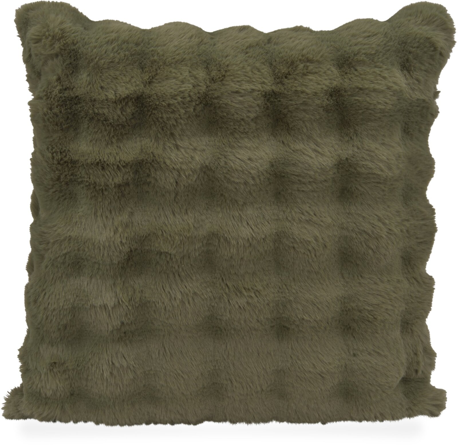 H.O.C.K. Nordic Rückenkissen 60x60cm - Olive Waldgrün | Flauschige 3D-Reliefstruktur