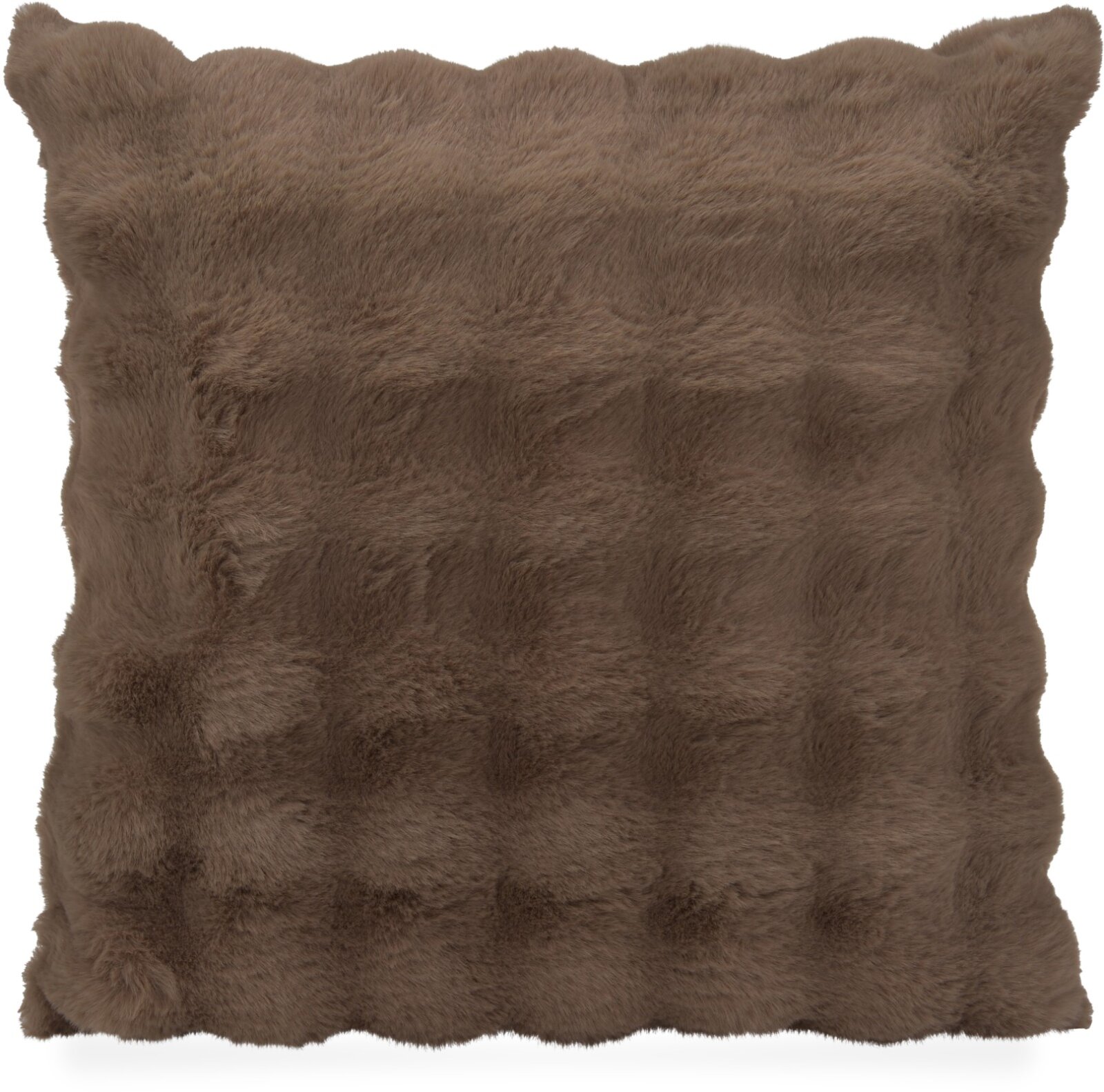 H.O.C.K. Nordic Rückenkissen 60x60cm - Braun | Flauschige 3D-Reliefstruktur