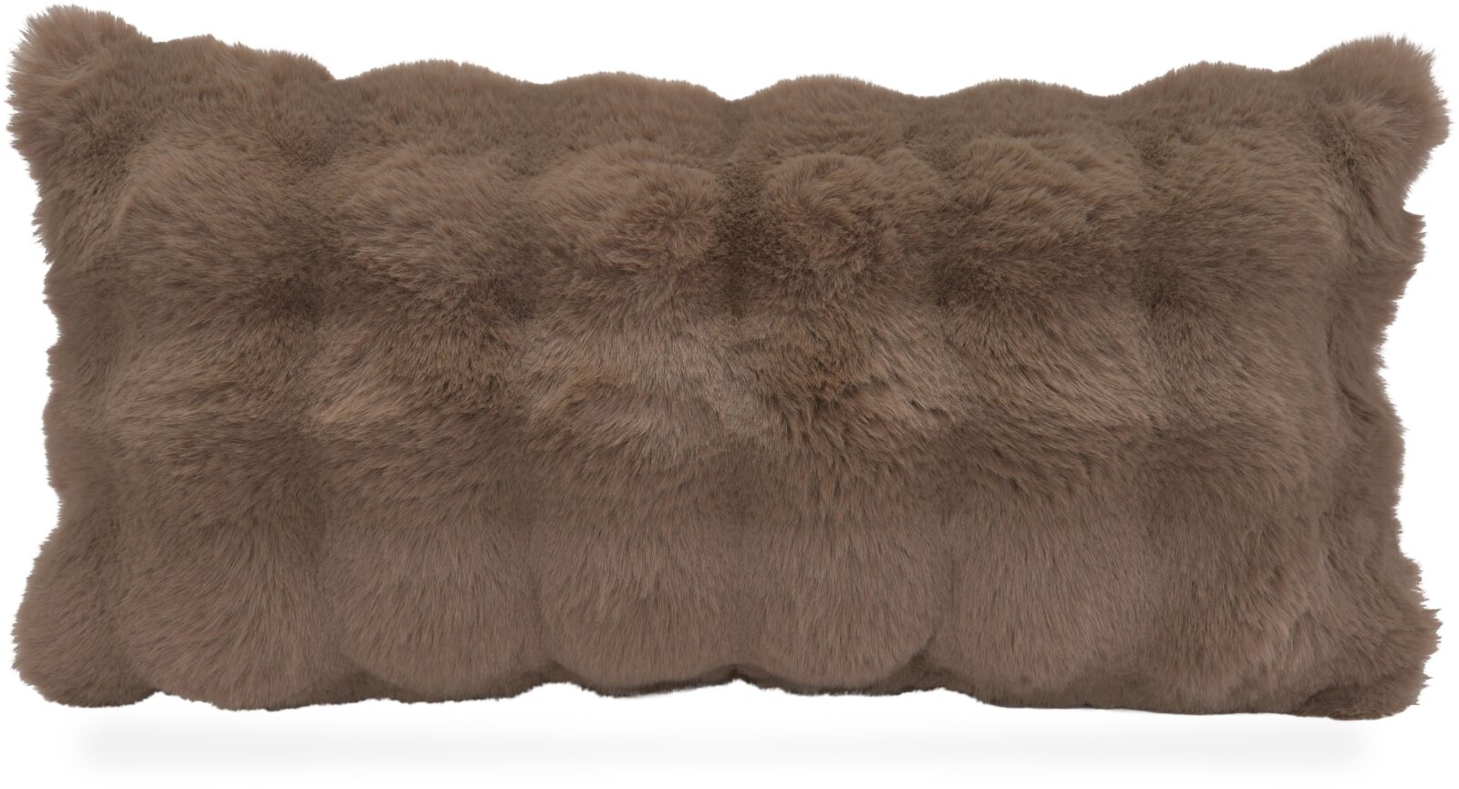 H.O.C.K. Nordic Dekokissen 60x30cm - Braun | Flauschige 3D-Reliefstruktur