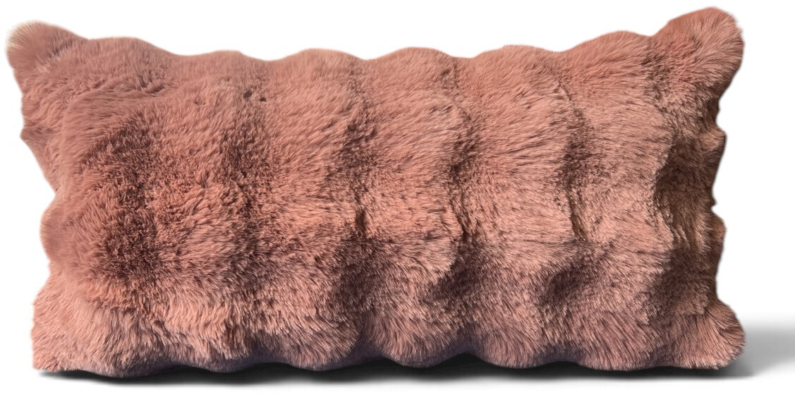 H.O.C.K. Nordic Dekokissen 60x30cm - Powder Rosa | Flauschige 3D-Reliefstruktur