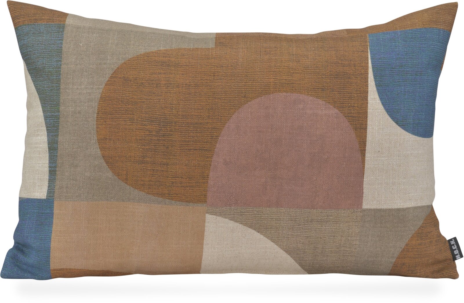 H.O.C.K. Hoppers Dekokissen 60x40cm - Cognac Walnut | Retro-Muster