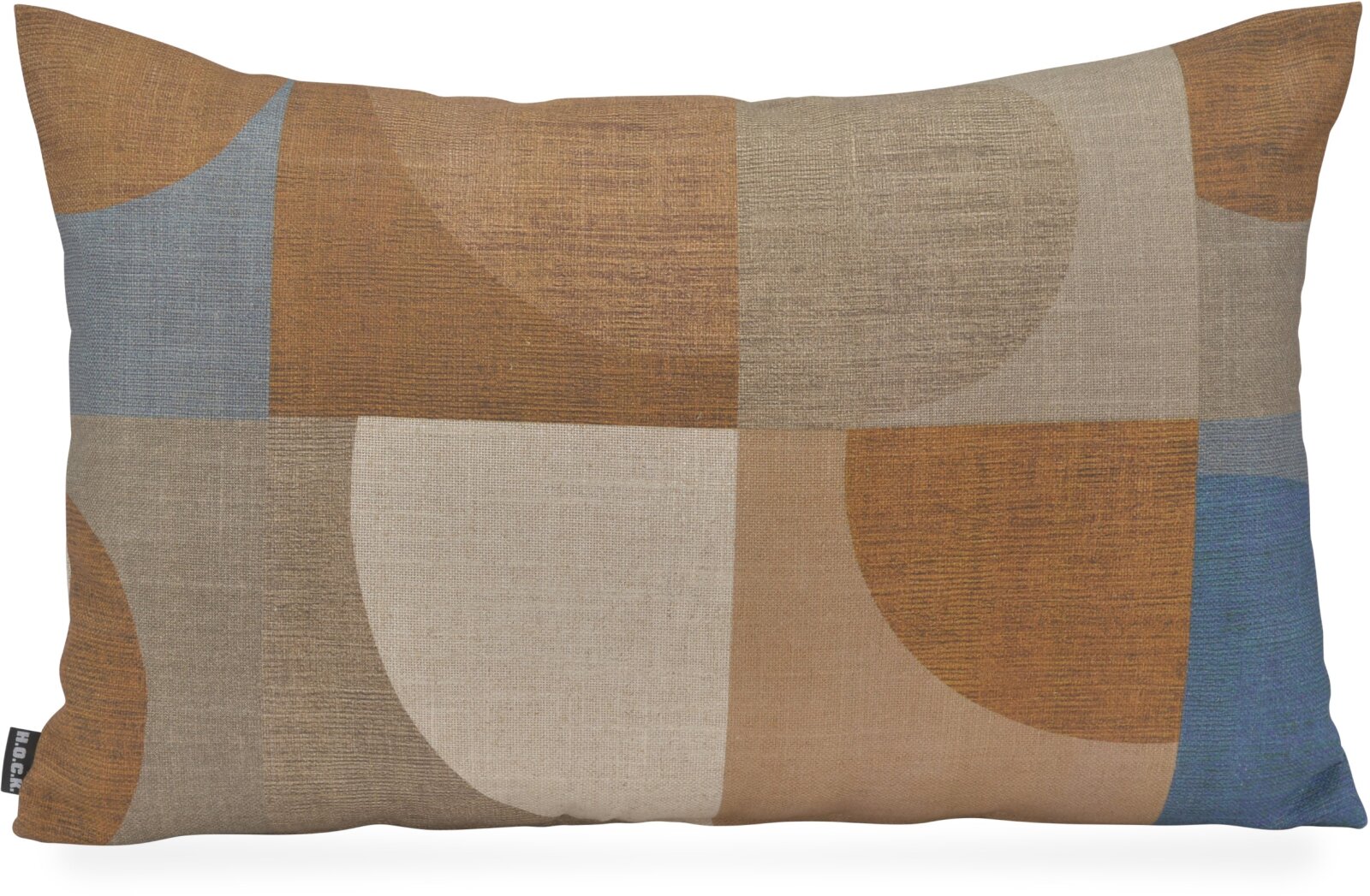 H.O.C.K. Hoppers Dekokissen 60x40cm - Cognac Walnut | Retro-Muster