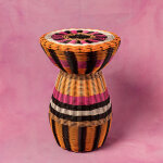 Maegen Beistelltisch gewebt Side table - Stool | orange pink