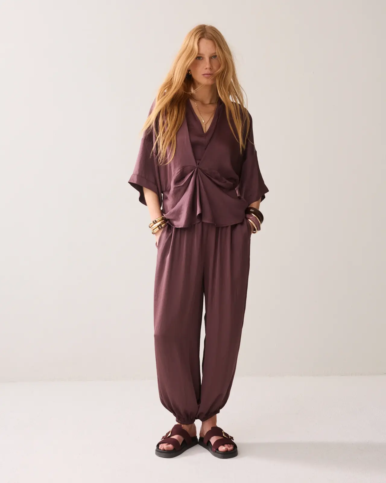 N.Y.A. | Summum Bluse Tailliertes Oberteil mit Sternendetail | Feige