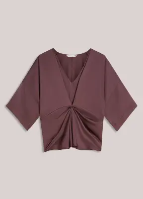 N.Y.A. | Summum Bluse Tailliertes Oberteil mit Sternendetail | Feige M