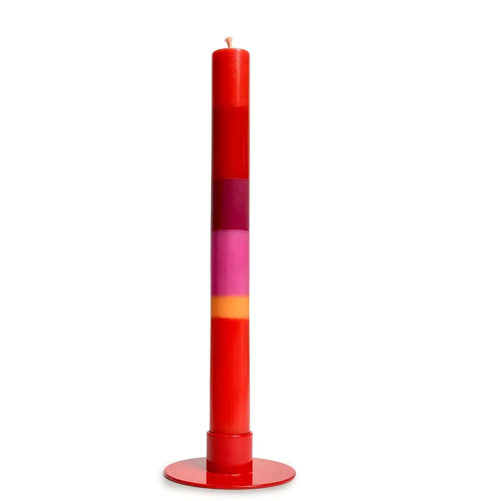NTG Kerze schmal "Feliz Navidad" rot, bordeaux, pink | Weihnachtskerze