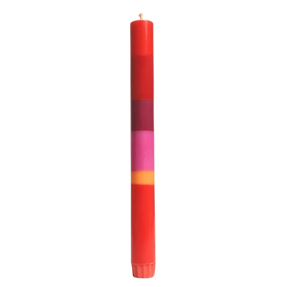 NTG Kerze schmal "Feliz Navidad" rot, bordeaux, pink | Weihnachtskerze