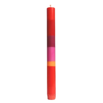 NTG Kerze schmal "Feliz Navidad" rot, bordeaux, pink | Weihnachtskerze