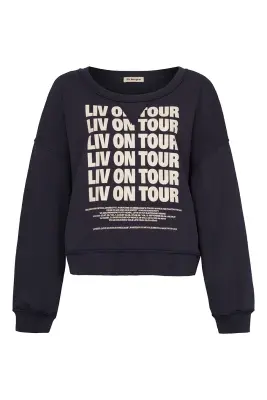 N.Y.A. | Liv Bergen Sweater dunkelblau marino | mit Frontprint