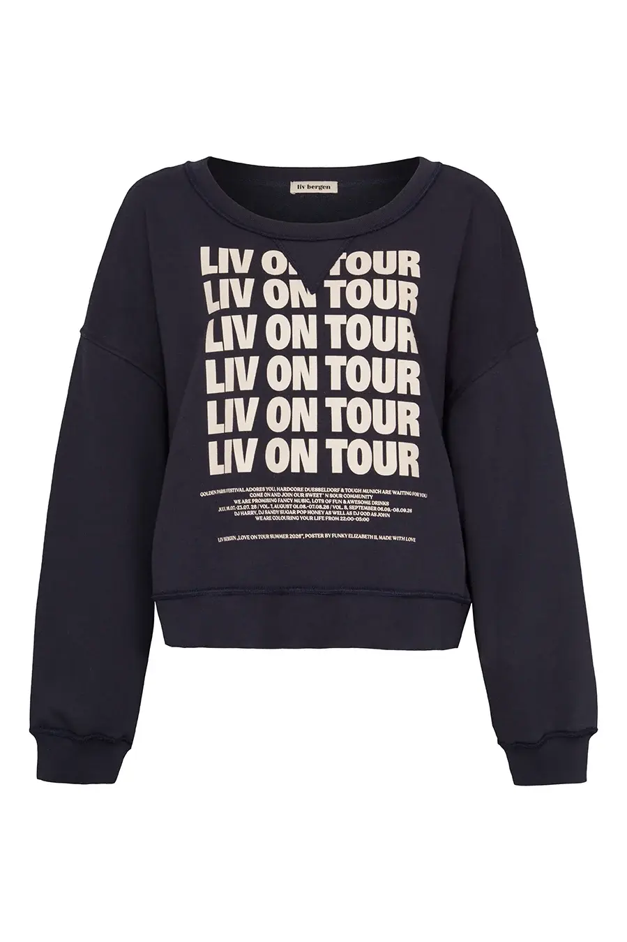 N.Y.A. | Liv Bergen Sweater dunkelblau marino | mit Frontprint M