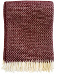 KLIPPAN Decke "Lima" Burgundy mit Fransen...