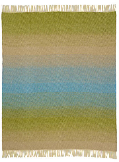 KLIPPAN Decke "Aurora" Greenish Blue mit Fransen 130x200cm
