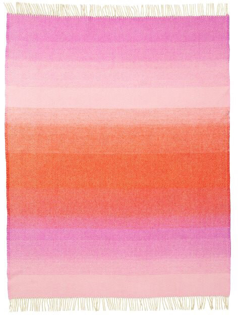 KLIPPAN Decke "Aurora" Reddish Pink mit Fransen 130x200cm