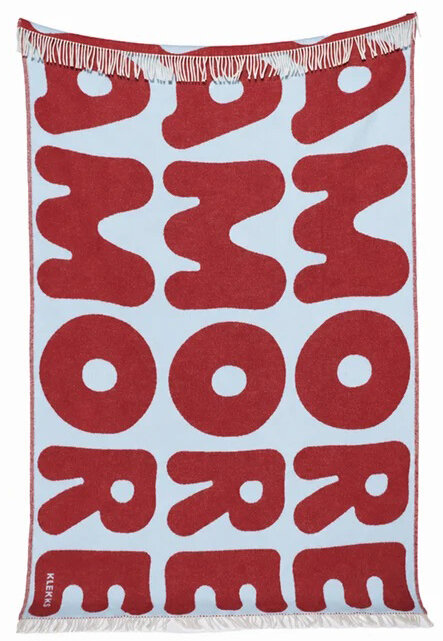KLEKKS Wolldecke "AMORE" bordeaux hellblau mit Fransen 130x200cm