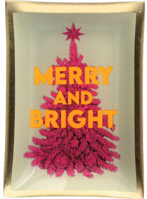 GIFTY Glasteller eckig M / Merry and Bright ca. 10x0,8x14,2cm