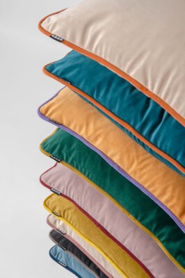 H.O.C.K. Nobile Samt Kissen 50x50cm dark-cyan – Keder terra | Samtkissen