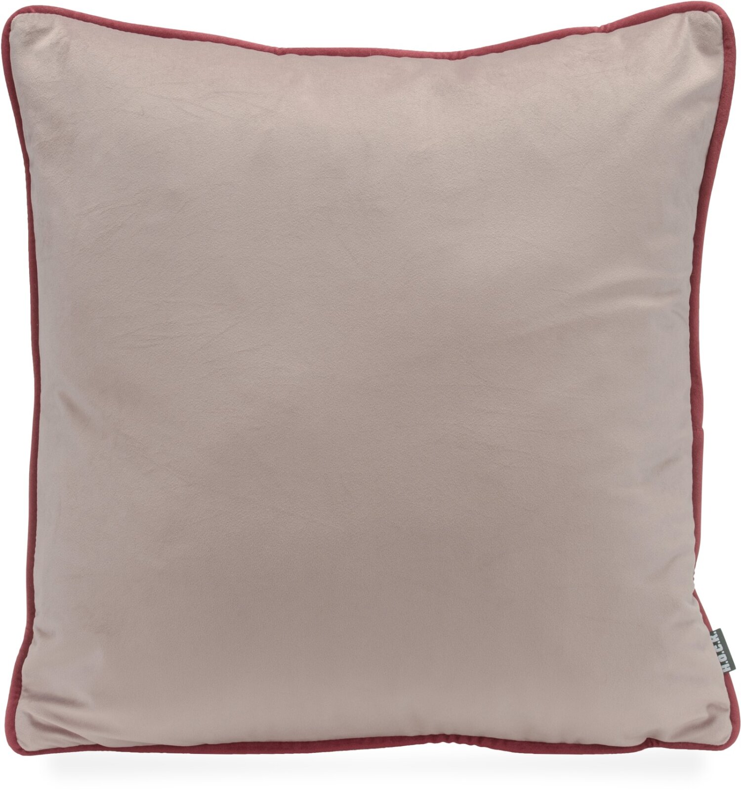 H.O.C.K. Nobile Samt Kissen 50x50cm light-rosy – Keder indian-red | Samtkissen