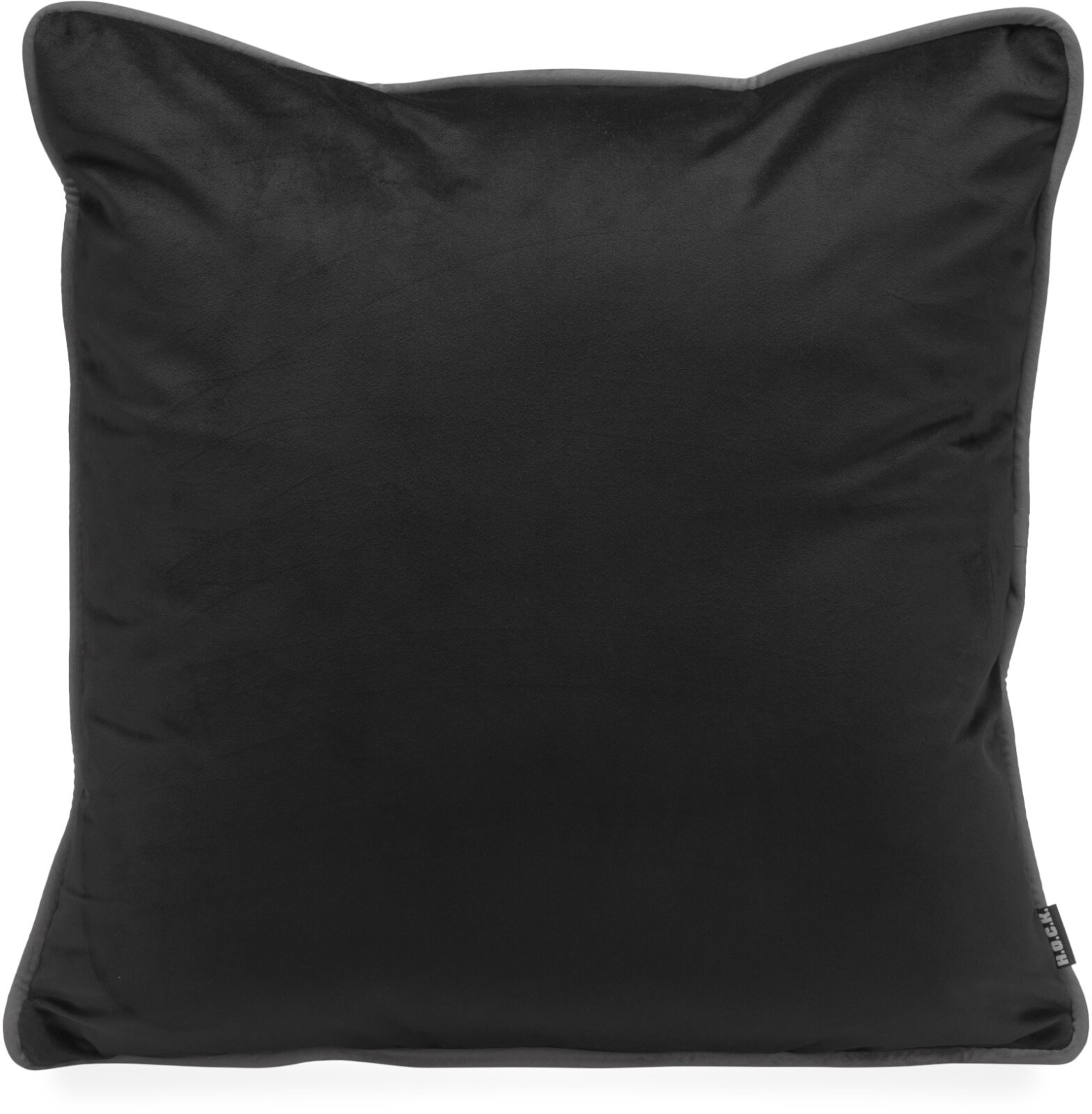H.O.C.K. Nobile Samt Kissen 50x50cm black – Keder dark grey | Samtkissen