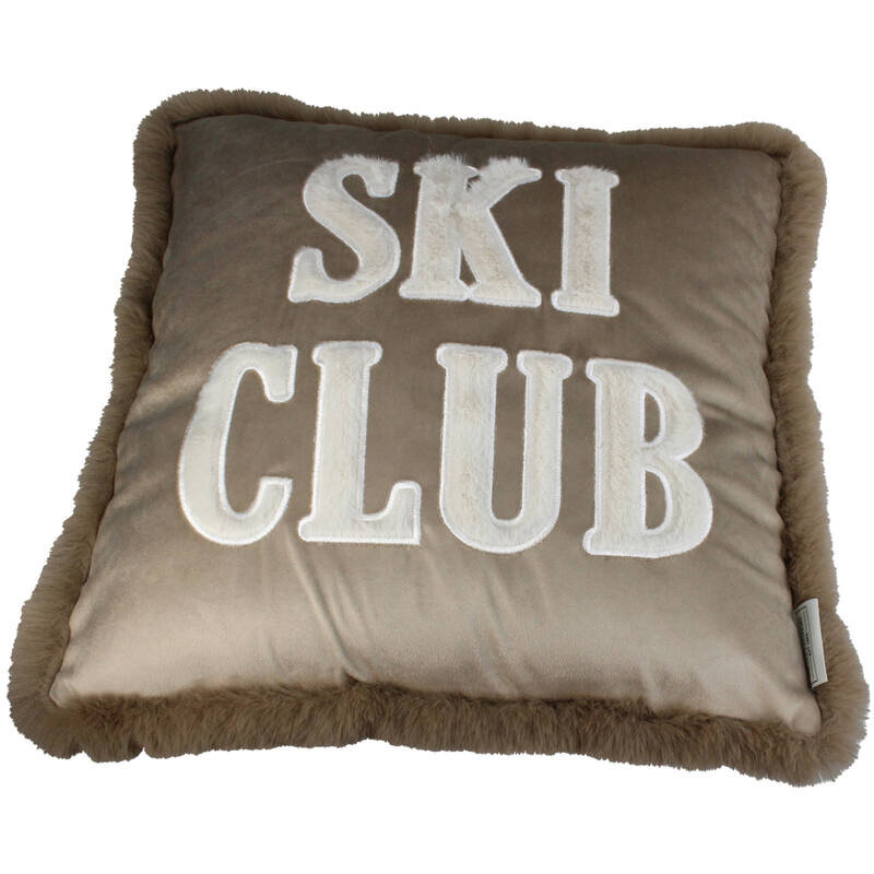 KRST Dekokissen SKI CLUB 45x45cm taupe | Samtkissen