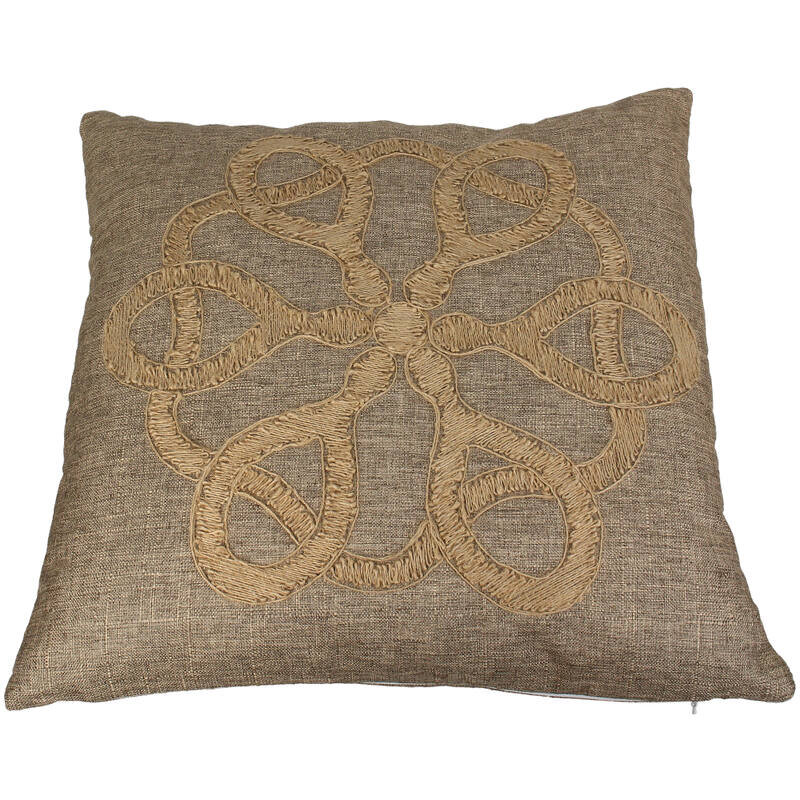 KRST Dekokissen mit Ornament 45x45cm Taupe