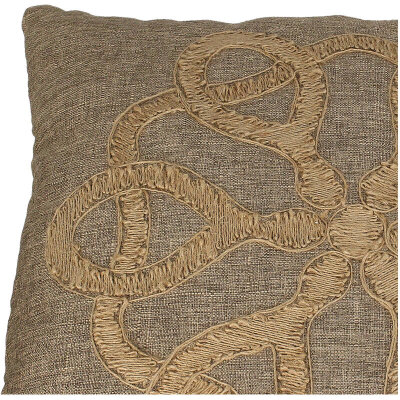 KRST Dekokissen mit Ornament 45x45cm Taupe