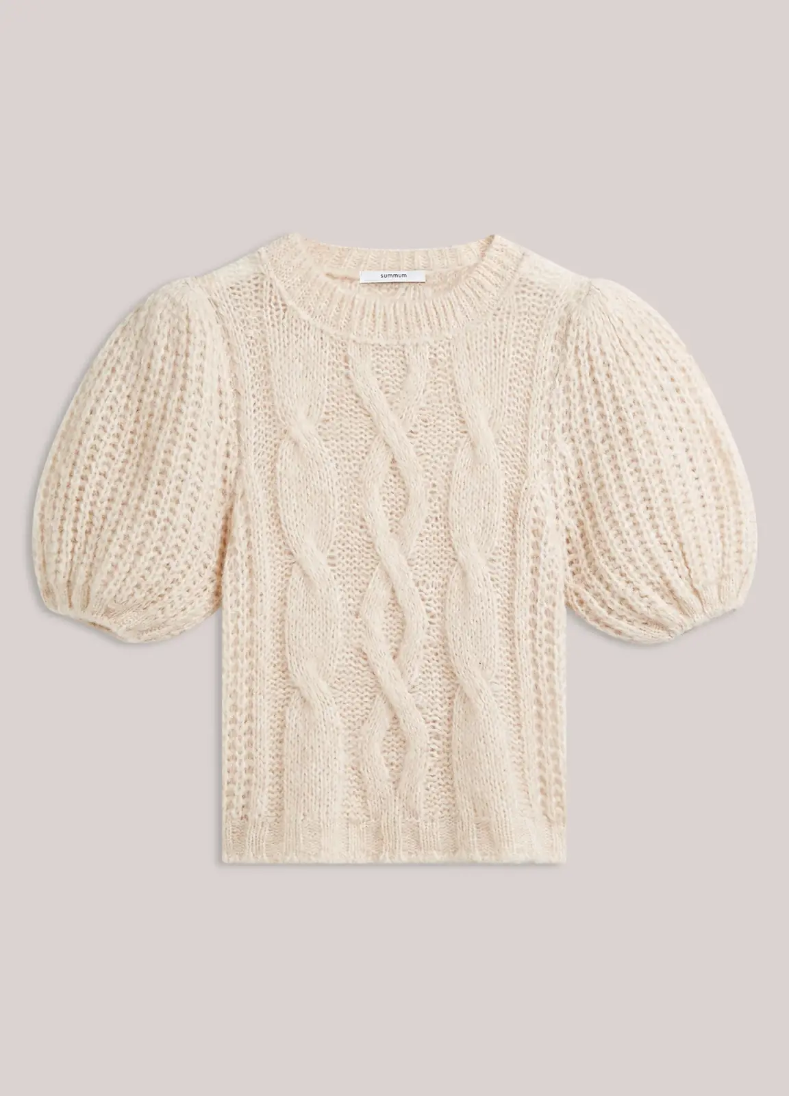 N.Y.A. | Summum Kurzer Pullover mit Puffärmeln creme M