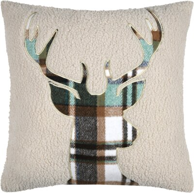 STF Dekokissen Hirsch Weihnachtskissen ca. 45x45cm | Teddykissen beige