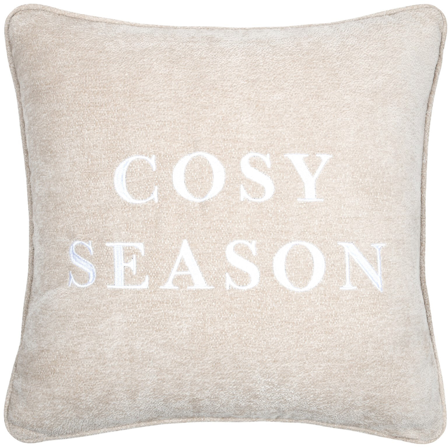 STF Dekokissen "Cosy Season" Weihnachtskissen ca. 45x45cm | Velour beige