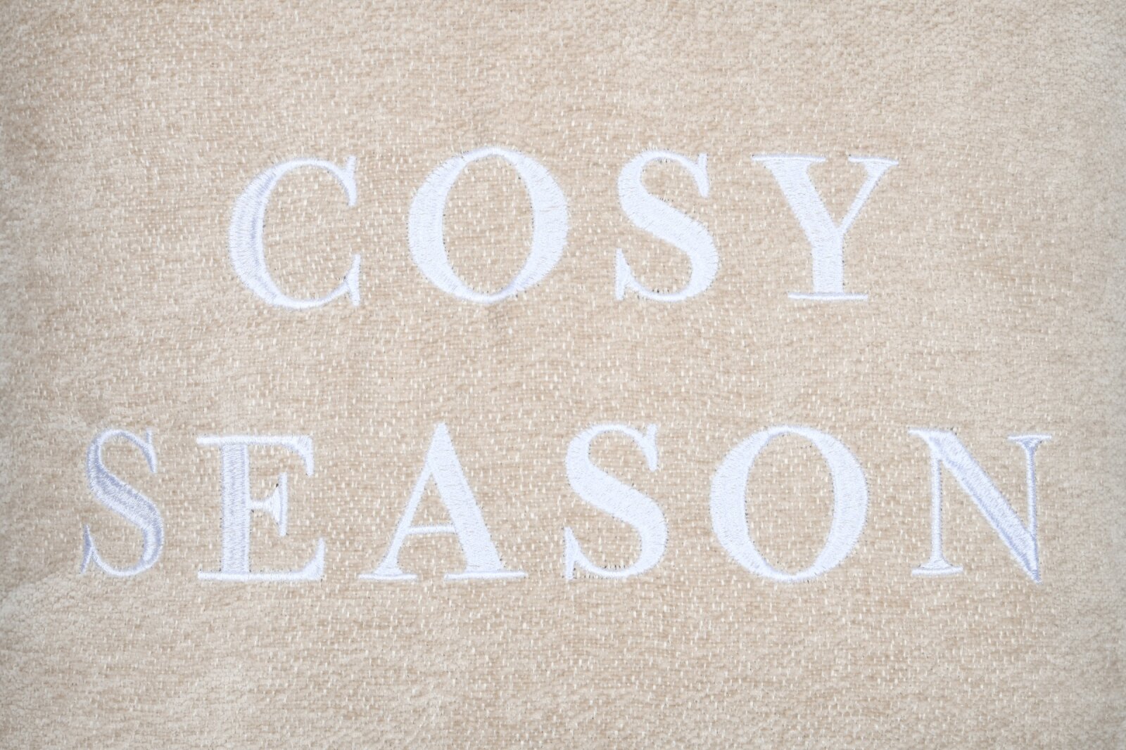 STF Dekokissen "Cosy Season" Weihnachtskissen ca. 45x45cm | Velour beige