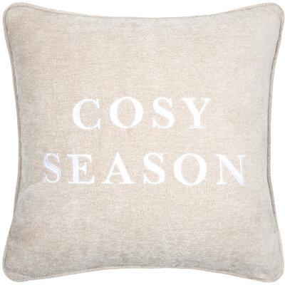 STF Dekokissen "Cosy Season" Weihnachtskissen ca. 45x45cm | Velour beige
