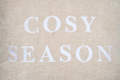 STF Dekokissen "Cosy Season" Weihnachtskissen ca. 45x45cm | Velour beige
