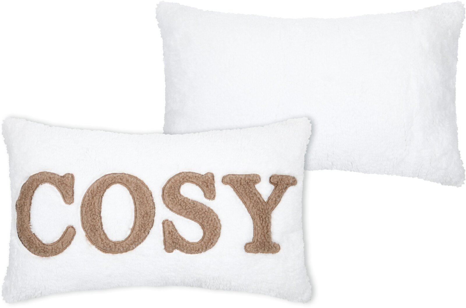 STF Dekokissen "Cosy" Weihnachtskissen ca. 50x30cm | Teddyplüsch ecru