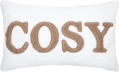 STF Dekokissen "Cosy" Weihnachtskissen ca. 50x30cm | Teddyplüsch ecru
