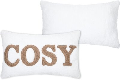 STF Dekokissen "Cosy" Weihnachtskissen ca. 50x30cm | Teddyplüsch ecru