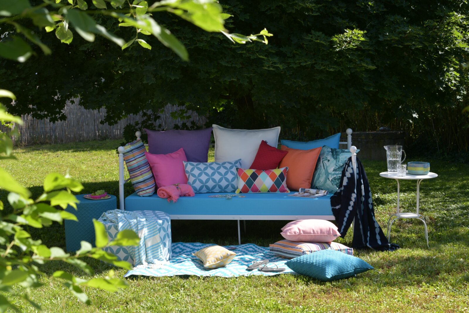 H.O.C.K. Caribe Outdoor Kissen 50x50cm türkis turquesa 01