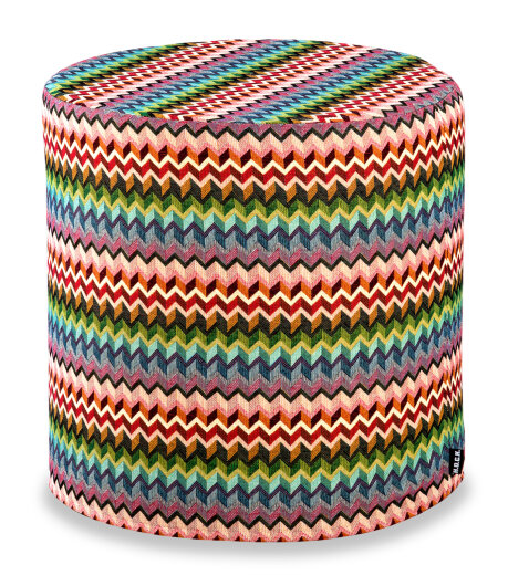 H.O.C.K. Sila Hocker rund Pouf Ø45x45cm multicolor boho