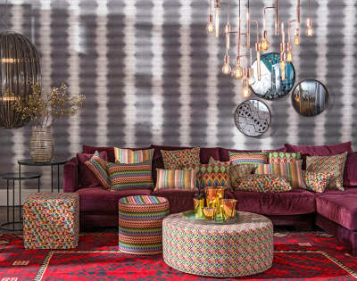 H.O.C.K. Akasma Hocker 45x45x45cm multicolor boho