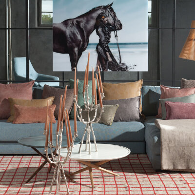 H.O.C.K. Livento-Vintage Kissen 60x40cm marsala-rosé hello