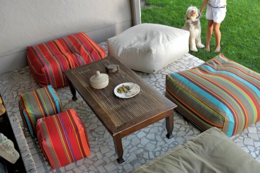 H.O.C.K. Yucatan Outdoor Loungehocker 90x90x40cm rot