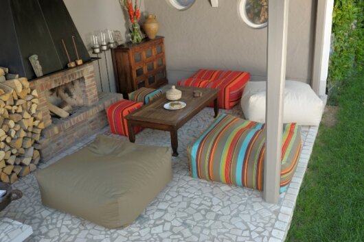 H.O.C.K. Yucatan Outdoor Loungehocker 90x90x40cm rot