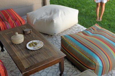 H.O.C.K. Yucatan Outdoor Loungehocker 90x90x40cm grün