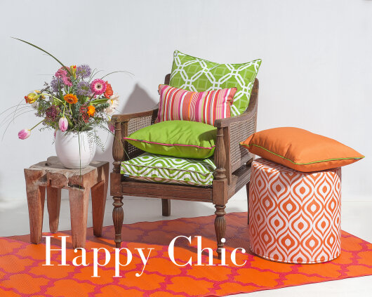H.O.C.K. Natolda Outdoor Loungehocker  90x90x40cm orange 101 sun
