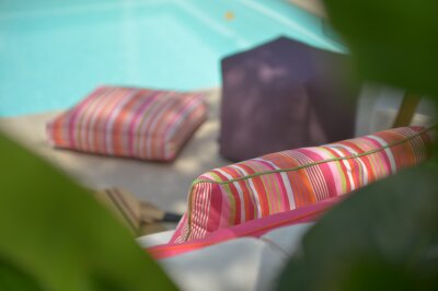 H.O.C.K. Yucatan Outdoor Kissen mit Keder 50x50cm pink stripes sun