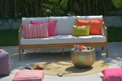 H.O.C.K. Yucatan Outdoor Kissen mit Keder 60x40cm pink...